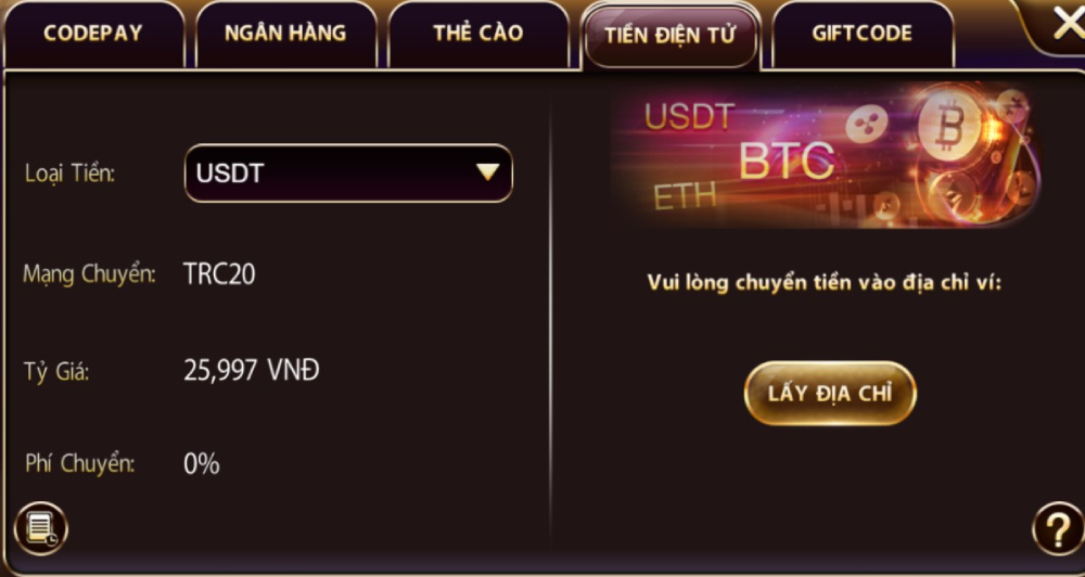 Giao dịch tiền điện tử giúp người chơi mã hóa khoản nạp nhanh chóng