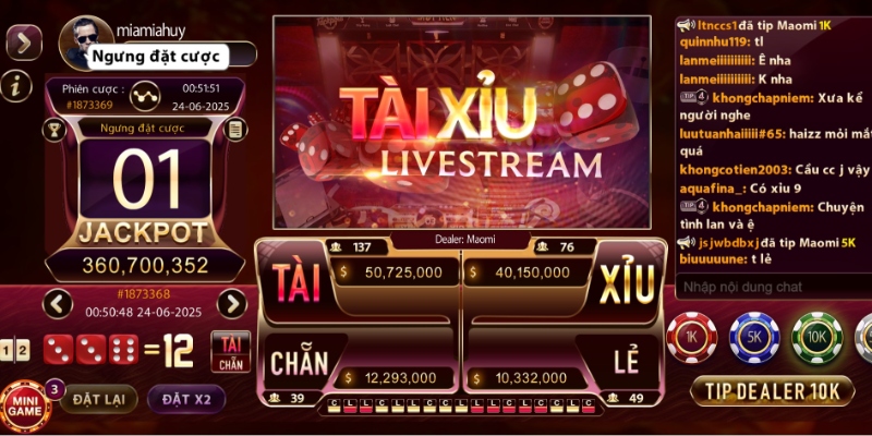 Các cửa cược tài xỉu đa dạng, phù họp với mọi game thủ